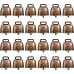 24 PCS Copper Bells Vintage Bells for Cattle Horses and Sheep Grazing Small Bells Crafts for Room Outdoor Christmas Halloween Decoration Gift Red Bronze
