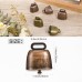 24 PCS Copper Bells Vintage Bells for Cattle Horses and Sheep Grazing Small Bells Crafts for Room Outdoor Christmas Halloween Decoration Gift Red Bronze